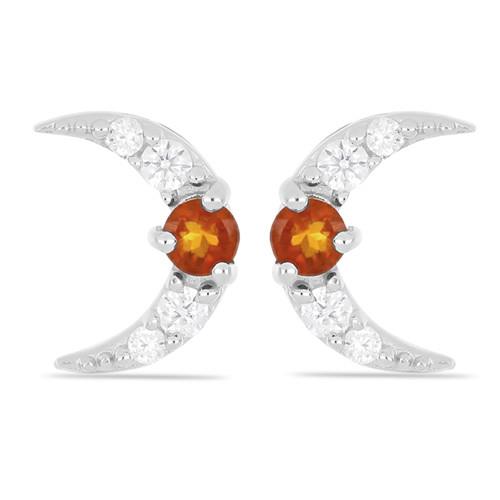 BUY NATURAL MADEIRA CITRINE GEMSTONE CLASSIC EARRINGS IN 925 SILVER